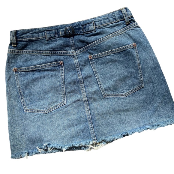 NWT Free People Denim Mini Skirt Cotton Button Fly 29 - Picture 3 of 7